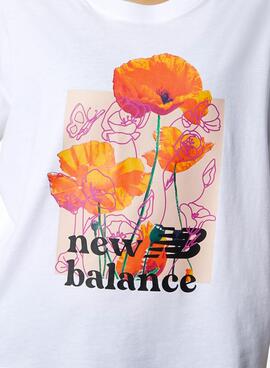 T-Shirt New Balance Essentials Super Bloom Weiss