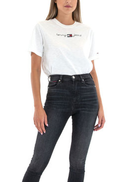 T-Shirt Tommy Jeans Homespun Weiss für Damen