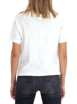 T-Shirt Tommy Jeans Homespun Weiss für Damen