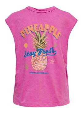T-Shirt Only Banja Ananas Rosa für Mädchen