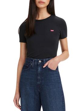 T-Shirt Levis Rib Baby Schwarz für Mujer