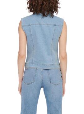 Weste Only Wonder West Box Denim Blau Damen