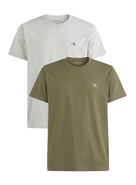 Pack 2 Calvin Herren Monograma T-Shirts Klein