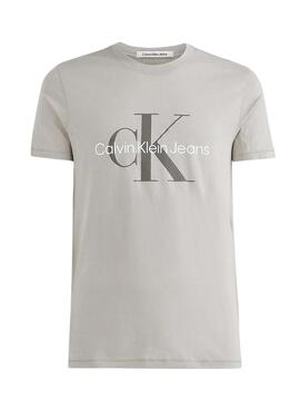 T-Shirt Calvin Klein Monograma  Slim Grau Herren