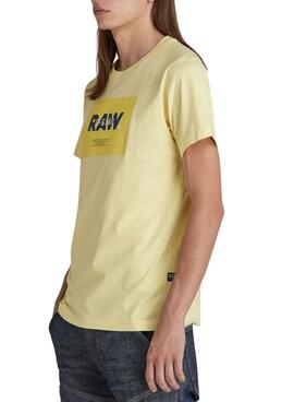T-Shirt G-Star Raw Gelb für Herren