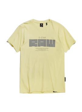 T-Shirt G-Star Raw Slim Gelbe für Herren