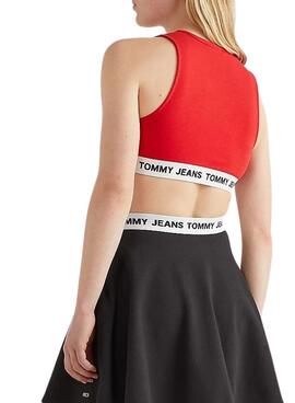 Top Tommy Jeans Super Crop Rot für Damen
