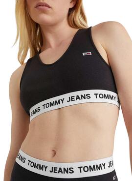 Top Tommy Jeans Super Crop Schwarz für Damen