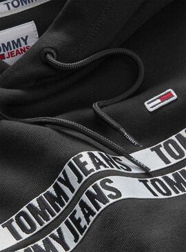 Sweatshirt Tommy Jeans Tape Schwarz für Herren