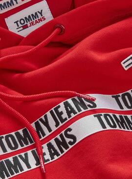 Sweatshirt Tommy Jeans Tape Rot für Herren