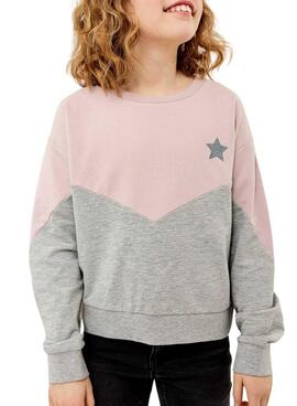 Sweatshirt Name It Farbblock Pink für Mädchen