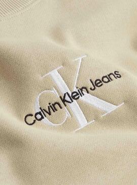 Sweatshirt Calvin Klein Monogram Beige für Herren