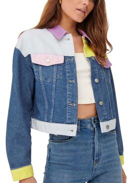 Jacke Denim Only Malibu Farbe Block Damen