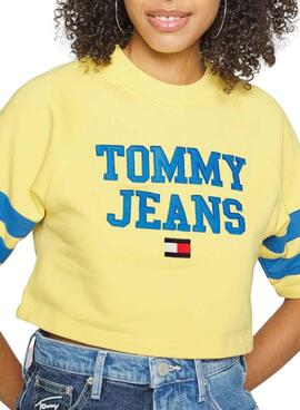 Sweatshirt Tommy Jeans POP DROP Gelb für Damen