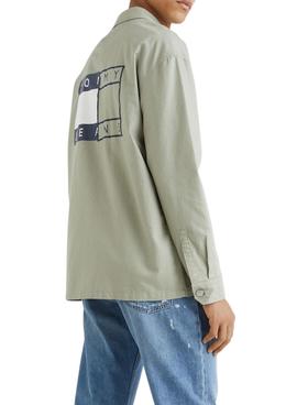 Überhemd Tommy Jeans Twisted Flag Grün Herren