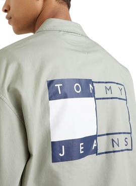 Überhemd Tommy Jeans Twisted Flag Grün Herren