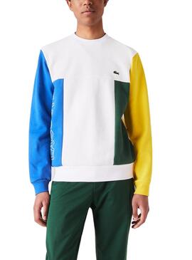 Sweatshirt Lacoste Colorblock Weiss für Herren