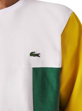 Sweatshirt Lacoste Colorblock Weiss für Herren