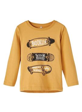 T-Shirt Name It Lafun Skate Gelb für Junge