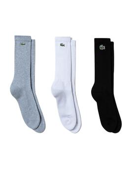 Pack 3 Socken Lacoste High Basics Grau