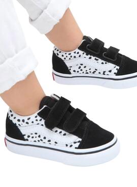 Sneakers Vans Old Skool Klettverschluss Schwarzs für Mini
