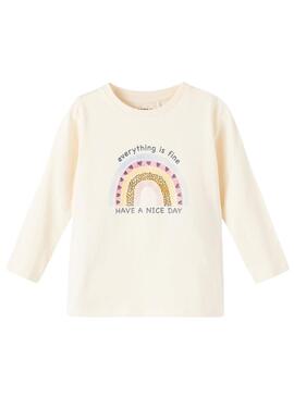 T-Shirt Name It LoveLove Beige für Mädchen