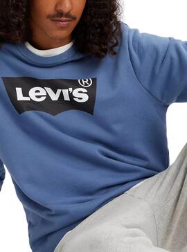Sweatshirt Levis Standard Graphic Crew Blau Herren
