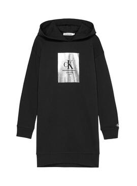 Kleid Calvin Klein Sweatshirt Logo Zukunft Schwarz