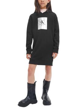 Kleid Calvin Klein Sweatshirt Logo Zukunft Schwarz