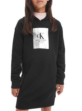 Kleid Calvin Klein Sweatshirt Logo Zukunft Schwarz