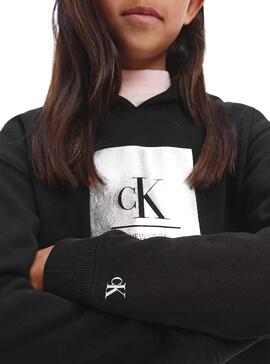 Kleid Calvin Klein Sweatshirt Logo Zukunft Schwarz