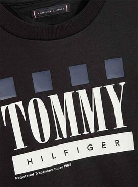 Sweatshirt Tommy Hilfiger Logo Schwarz für Junge