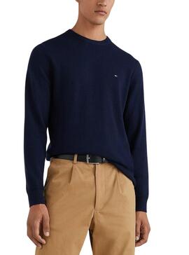 Pullover Tommy Hilfiger Pima Marineblau für Herren