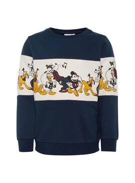 Sweatshirt Name It Mickey Olaf Marine Blau Junge