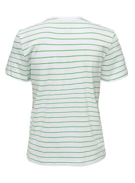 T-Shirt Only Kita Streifen Schmetterlinge Weiss Damen