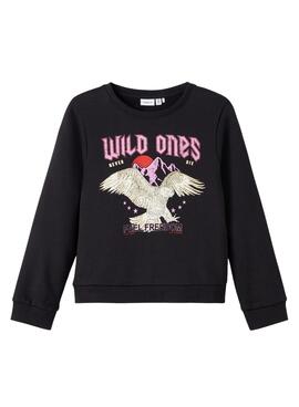 Sweatshirt Name It Wild Schwarz für Mädchen