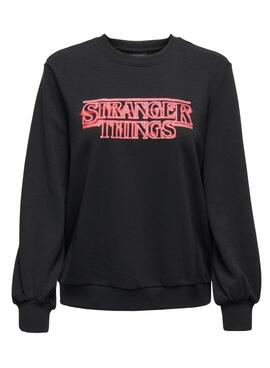 Sweatshirt Only Stranger Things Schwarz für Damen