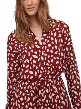 Kleid Vila Paya Printed Bordeaux für Damen