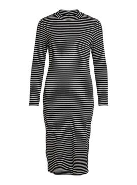 Kleid Vila Balu Bodycon Streifen Schwarz für Damen