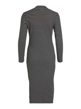 Kleid Vila Balu Bodycon Streifen Schwarz für Damen