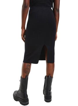 Rock Calvin Klein Midi Knitted für Damen Schwarz