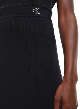 Rock Calvin Klein Midi Knitted für Damen Schwarz