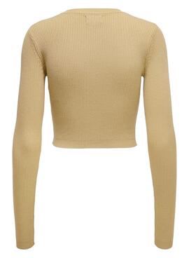 Pullover Only Liza Peek a Boo für Damen Beige