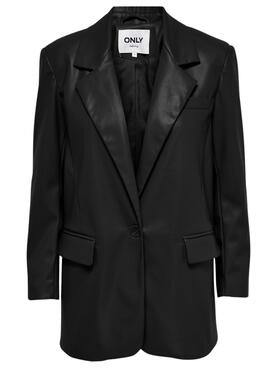 Blazer Only Lana Kunstleder für Damen Schwarz