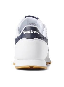 Sneaker Reebok Classic Leder Weiß Marine Blau