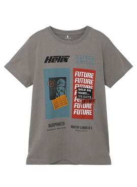 T-Shirt Name It Nakim Future für Junge Grau