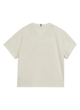 T-Shirt Tommy Hilfiger Logo für Mädchen Weiss