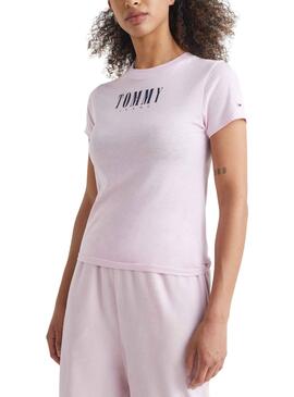 T-Shirt Tommy Jeans Baby Essential Damen Rosa