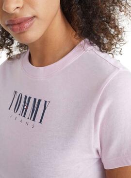 T-Shirt Tommy Jeans Baby Essential Damen Rosa