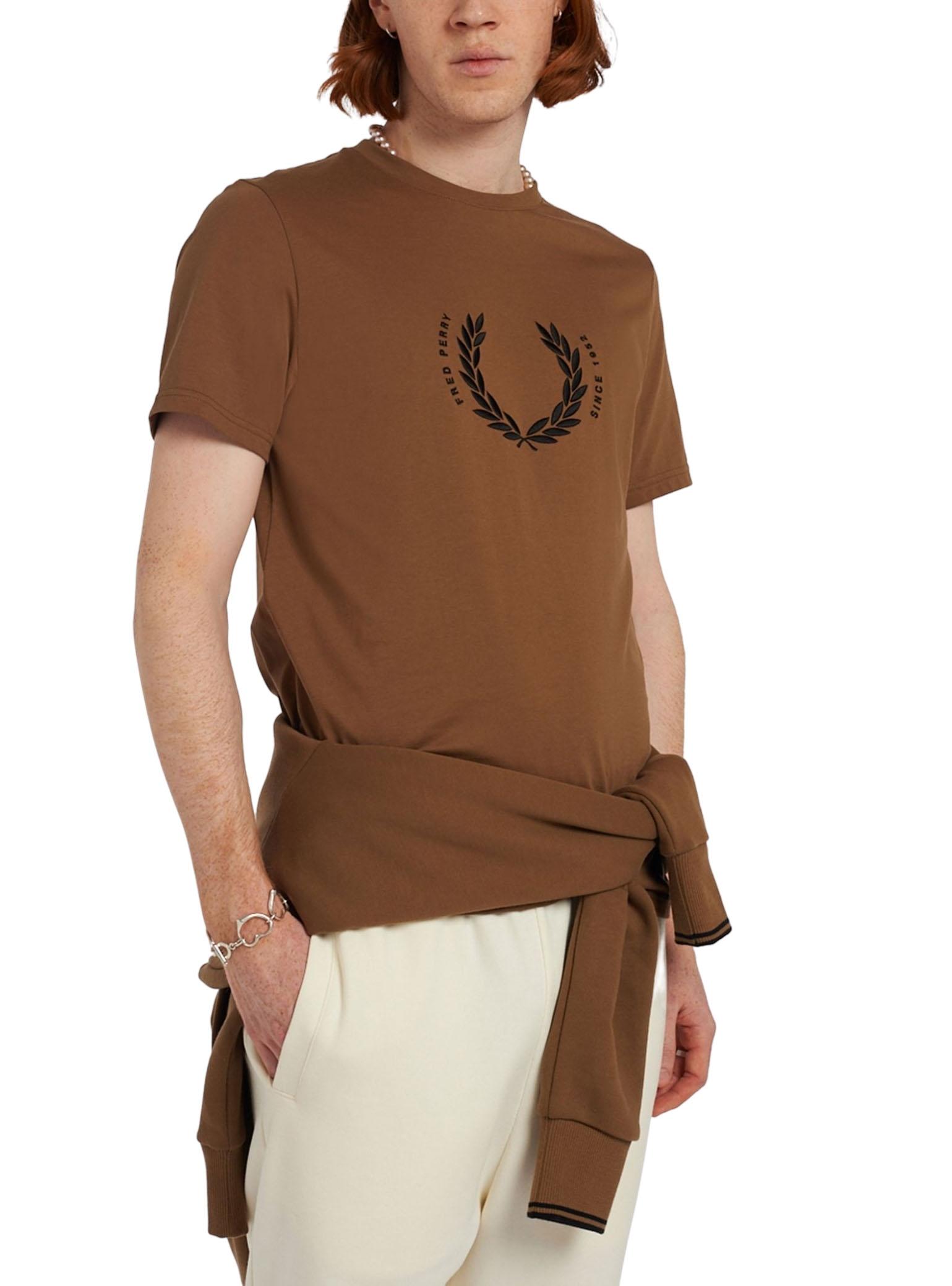 T-Shirt Fred Perry Logo Lorbeer für Herren Braun 
